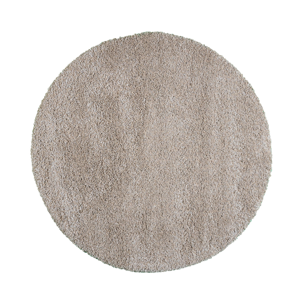 Round high-pile rug - Yves Taupe