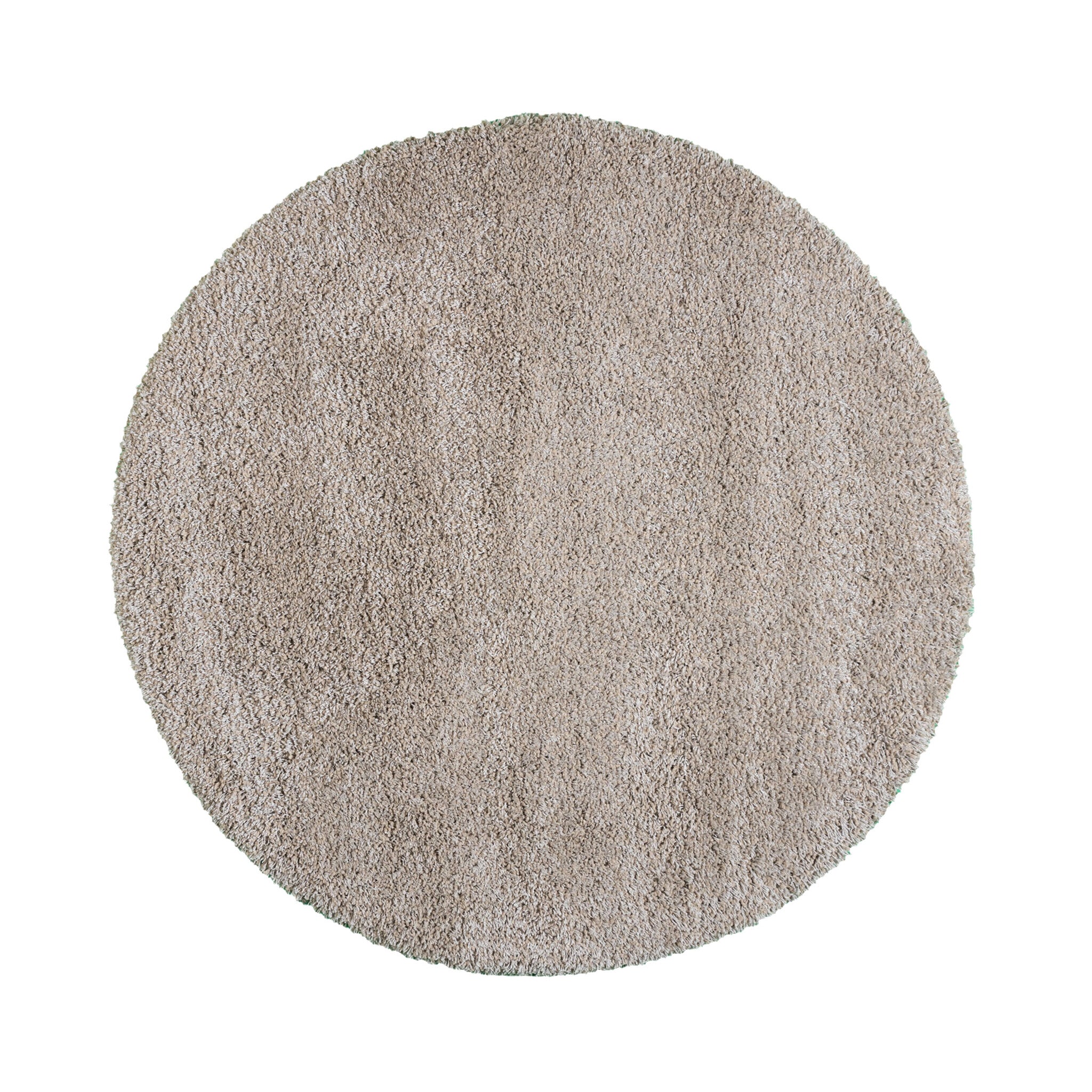 Round high-pile rug - Yves Taupe