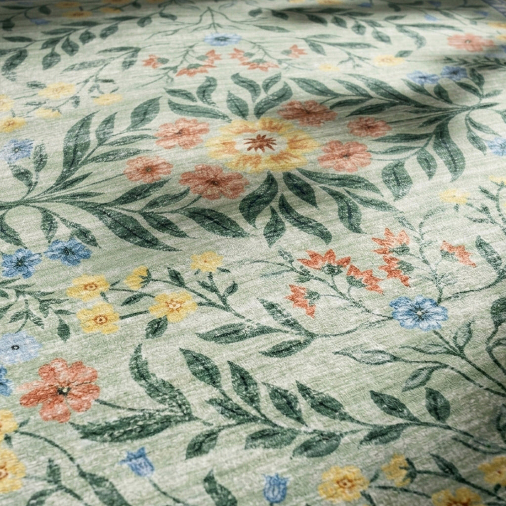 Round vintage outdoor rug - Luana Dark Green