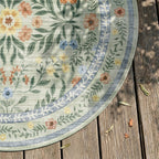 Round vintage outdoor rug - Luana Dark Green