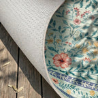 Round vintage outdoor rug - Luana Dark Green