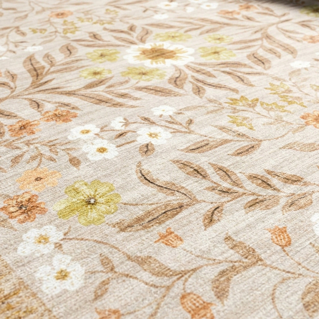 Round vintage outdoor rug - Luana Yellow