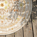 Round vintage outdoor rug - Luana Yellow