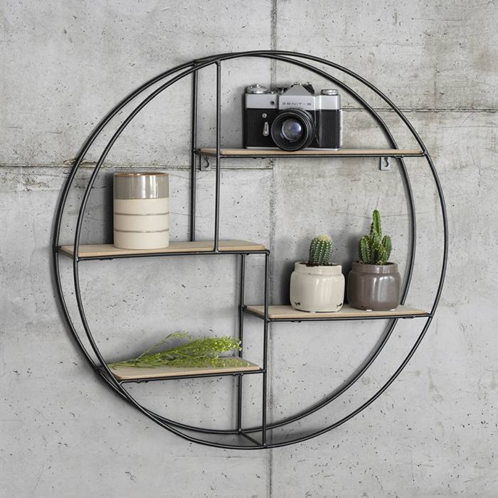 Industrial vintage wall shelf - Round