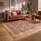 Vintage rug - Sage Grid Terracotta
