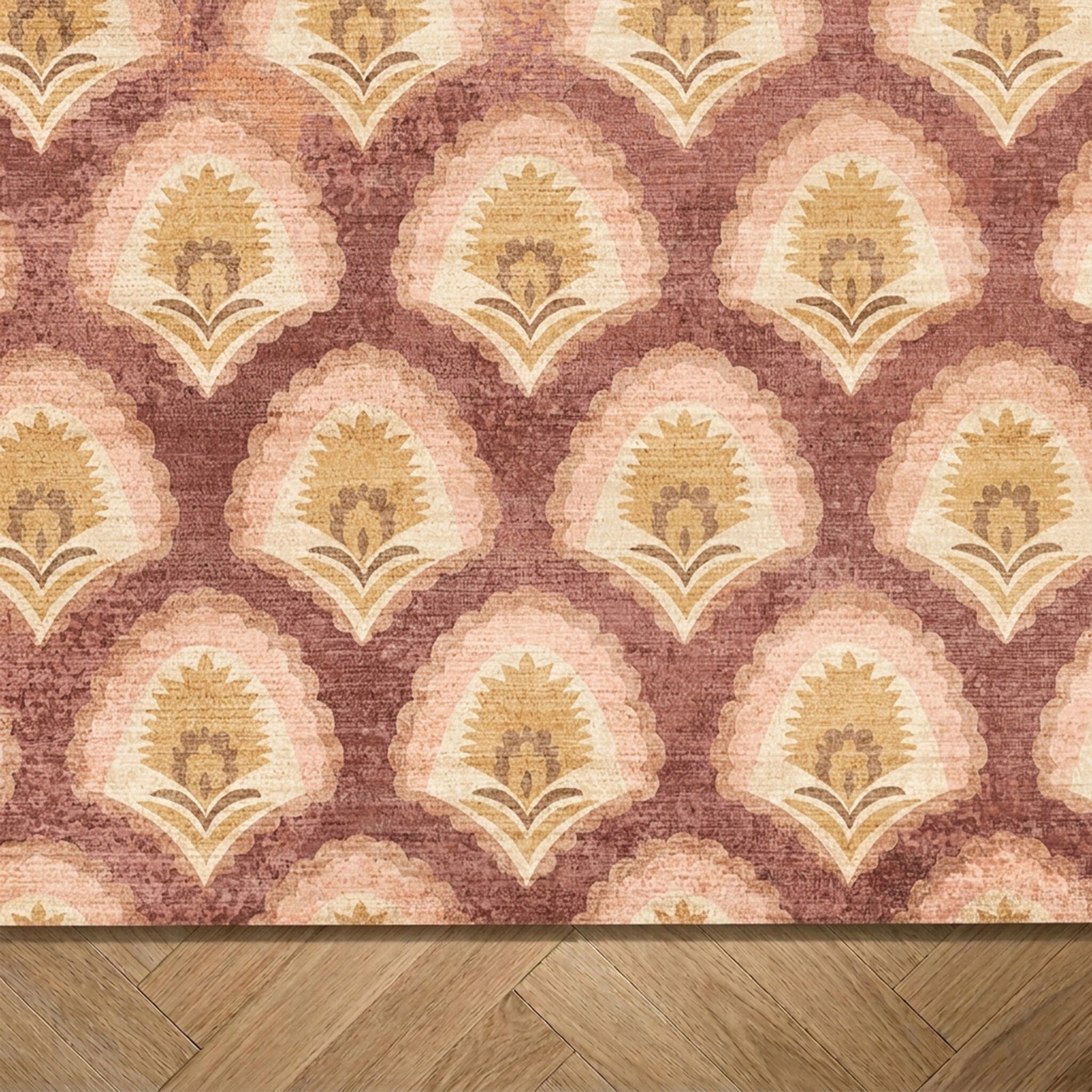 Vintage rug - Sage Pattern Terracotta