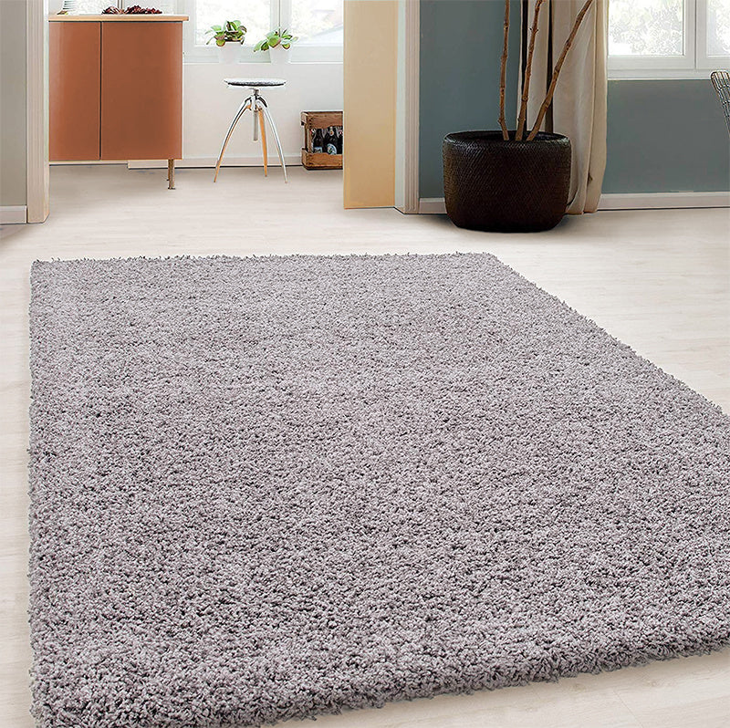 High-pile rug - Solid Light Grey