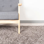 High-pile rug - Solid Light Grey