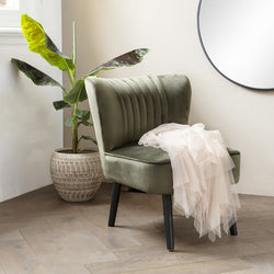 Velvet armchair - Sophie Olive green