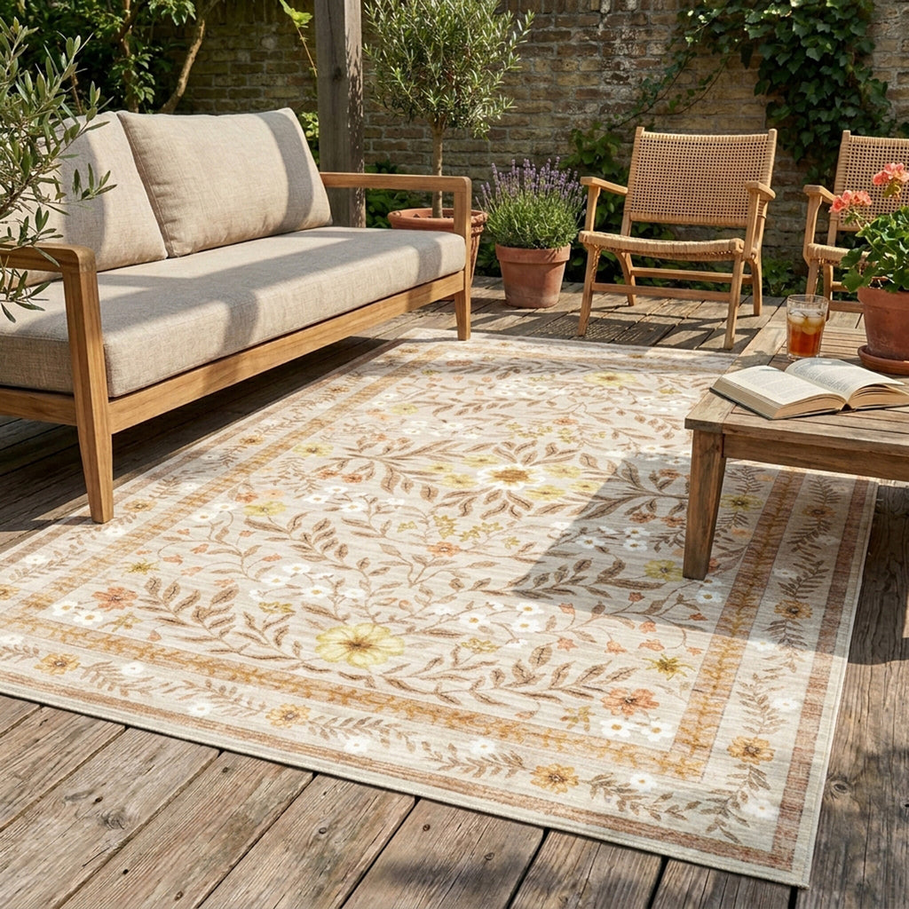 Vintage outdoor rug - Luana Yellow